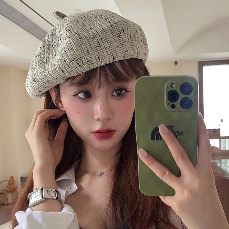 

Осенне-зимняя шляпа женская в стиле Сяосян, темпераментный берет, литературная ретро, подчеркивающая лицо, шляпа маленького художника, корейская версия, трендовая кепка газетчика M（56-58cm）