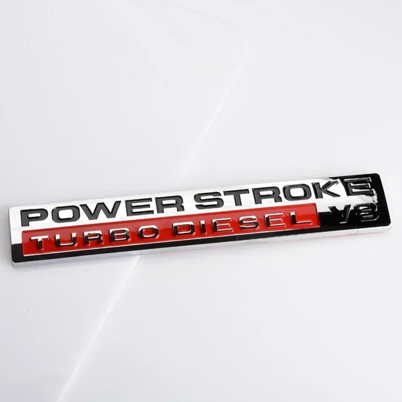 3D ABS POWER STROKE V8 Turbo Diesel Car Rear Trunk Emblem Badge Sticker Decals Styling Accessories For Ford F150 F250 F350 F450