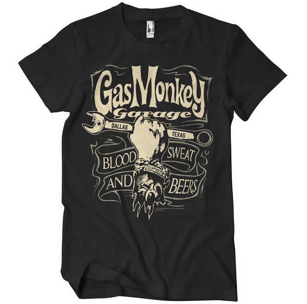 Licence Officielle Gas Monkey Garage Clés Étiquette T-Shirt