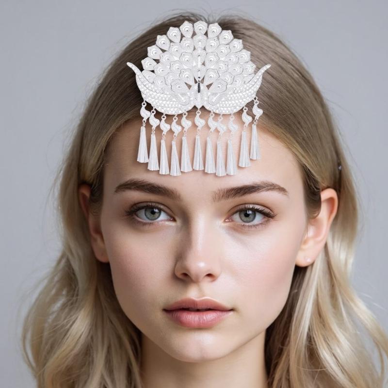 Glinting Tassels Hair Jewelry Queen Headdress for Pageant Proms Bridal Wedding Bridal Wedding Headwear