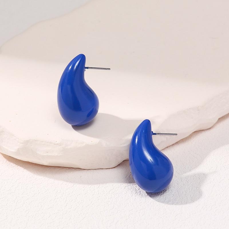 Stylish Women's Stud Earrings Red Orange Enamel Small Water Drop Earrings for Female Lovely Cute Earrings aretes de