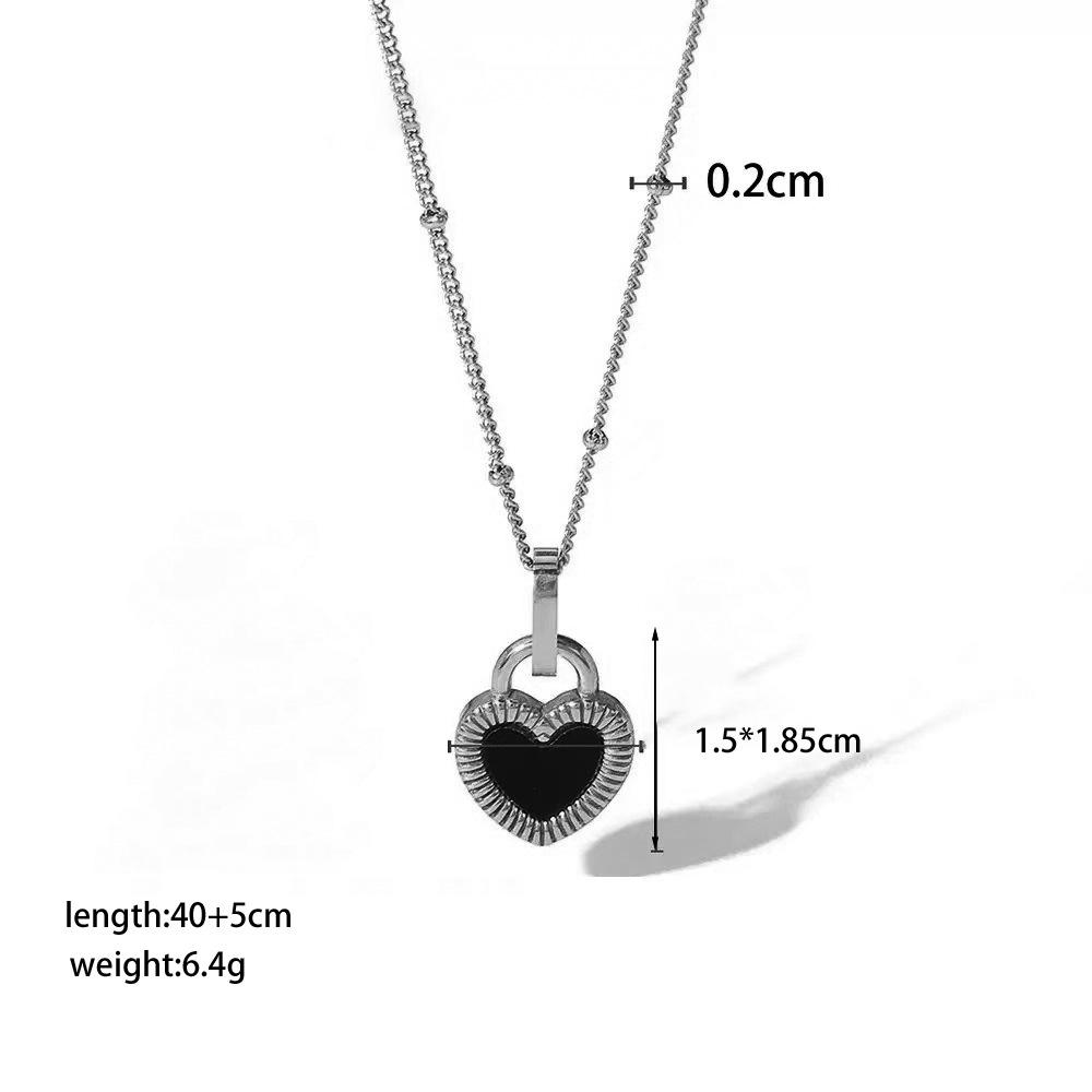 Elegant Personalized Double Heart Pendant Titanium Steel Necklace for Women
