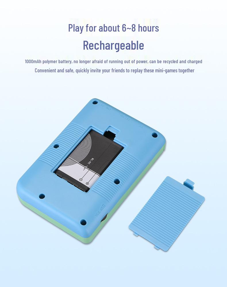 Portable 500-in-1 Classic Handheld Game Console - Nostalgic Super Mario with Big Screen and Rechargeable Battery