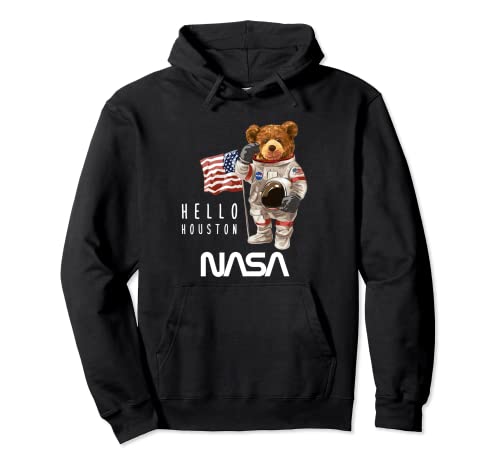 NASA astronaut teddy bear worm logo hoodie