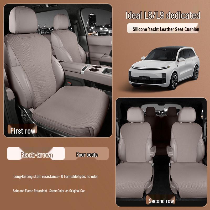 

Li Auto L8 L9 Non-slip Silicone & Leather Car Seat Cushion, Breathable and All-Season Li Auto L8 Pro
