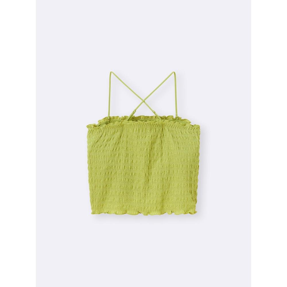 Gu By Uniqlo Brafeel Cropped Shirring Tube Top