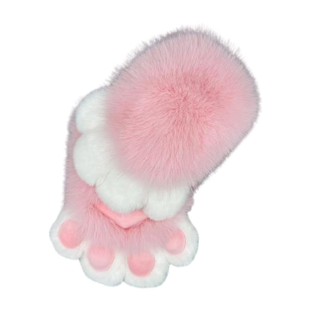 Guanti Zampe di Gatto in Pelliccia Sintetica Zampe Therian Paws Peluche Fursuit Zampe Halloween Cosplay Costume Zampe di Volpe Animale Manopola Donna Uomo