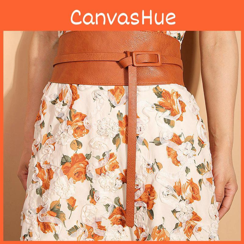 Womens Faux Leather Wide Waist Belt With Tie Closure For Summer Fashion Accessories