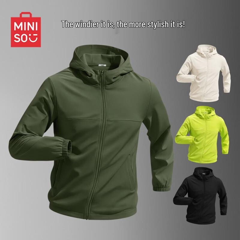 MINISO Men s Spring Autumn Windproof Hooded Jacket XL
