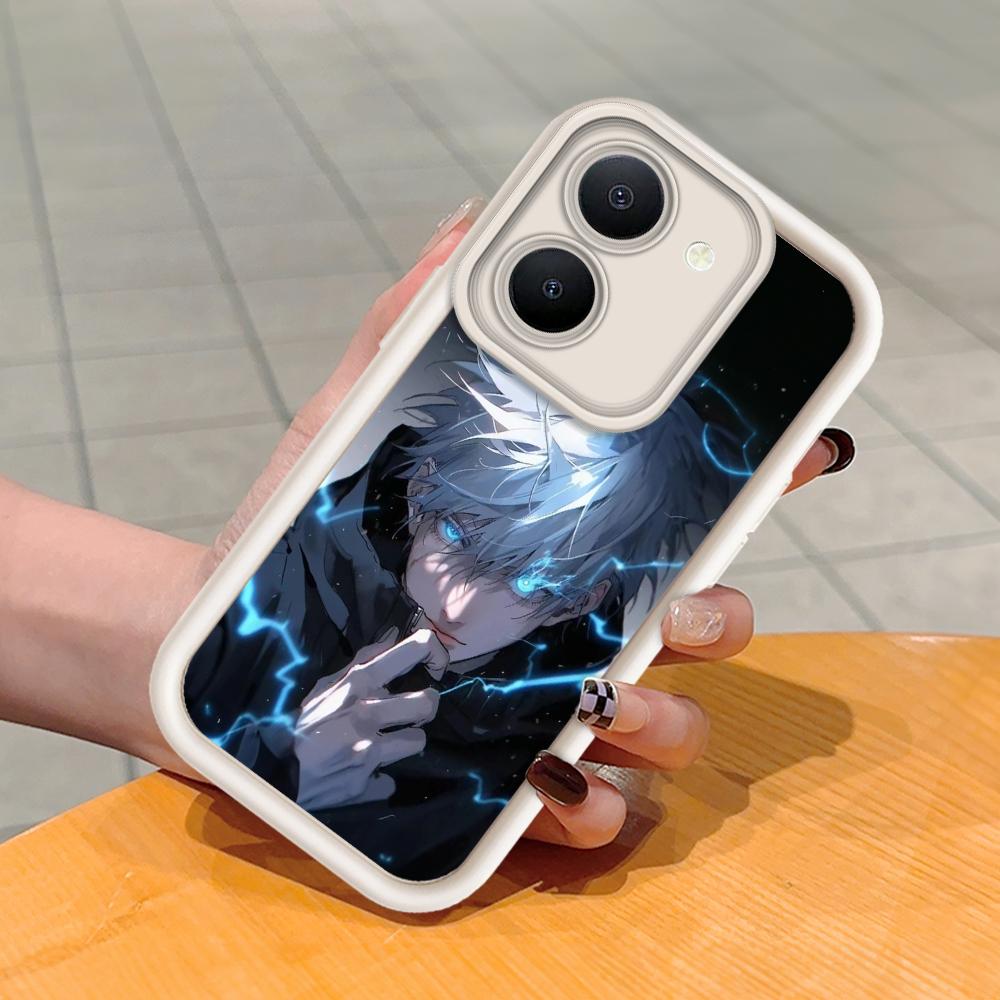 Soft Silicone Square Ladder Printing Pattern Phone Casing Full Cover Camera Shockproof Protection Rubber Case for Vivo