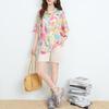 DIMANAF 2026 Plus Size Summer Women T-Shirts Casual Lady Tops Tunic Tees Shirt Beach Oversize Loose Floral Print Knitted