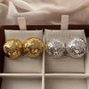 Three-Dimensional Spherical Stud Earrings, Metal Fragments, Texture Earrings, Niche, Cold And Shiny, Light Luxury, High-End And Unique.