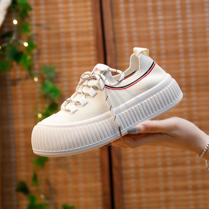 Женские повседневные вязаные кроссовки на массивной платформе — фото 4