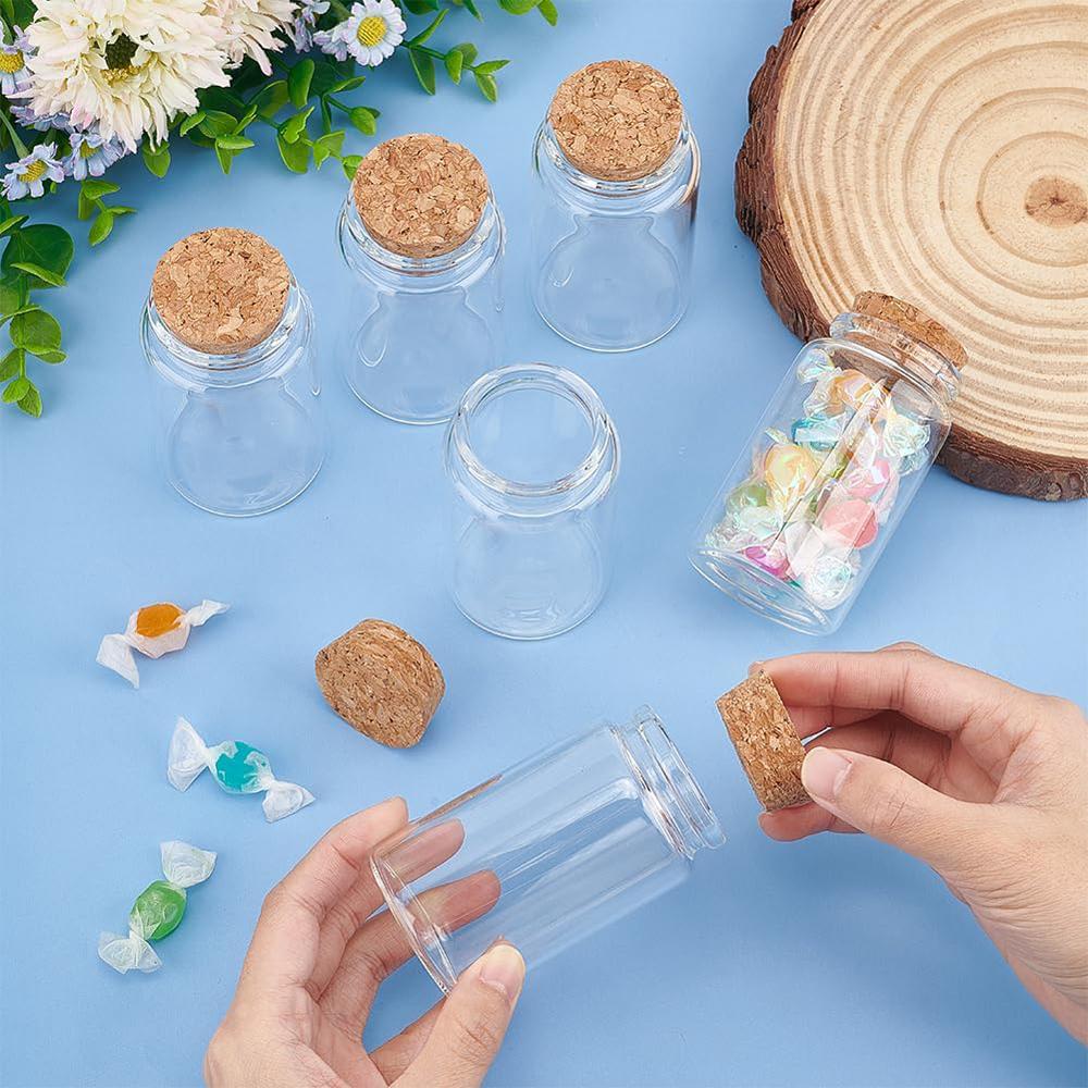 100ml Mini Glass Bottles with Cork Stoppers, Wish Message Bottles for Wedding Party Supplies, DIY Craft, Baby Shower Favors