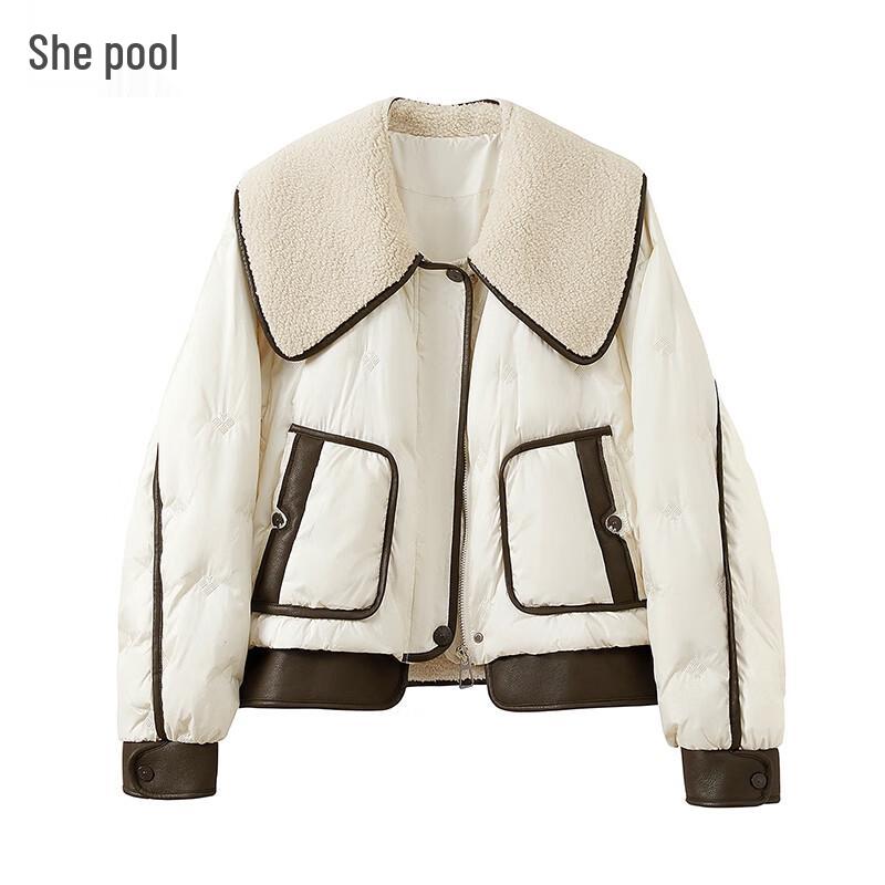 

Women s Color Block 90% Duck Down Lapel Jacket M