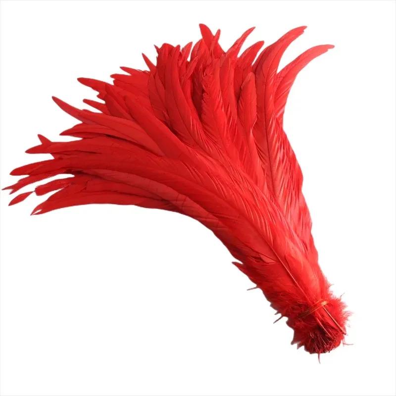 100Pcs/Lot All Sizes Colored Rooster Feathers for Crafts Fly Tying Materials Long Pheasant Carnival Wedding Decoration