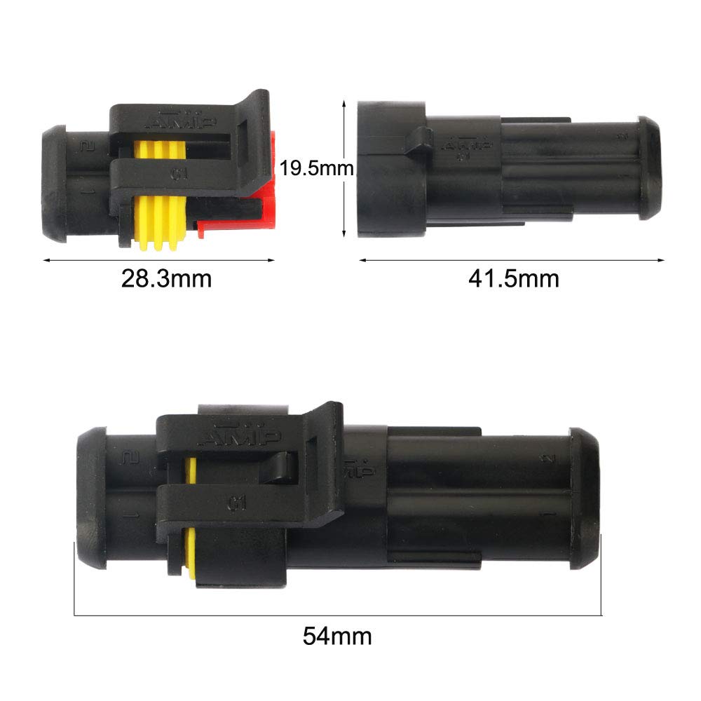 GTIWUNG 10 Kits 2 Pin Waterproof Connector Coupler Waterproof Connector