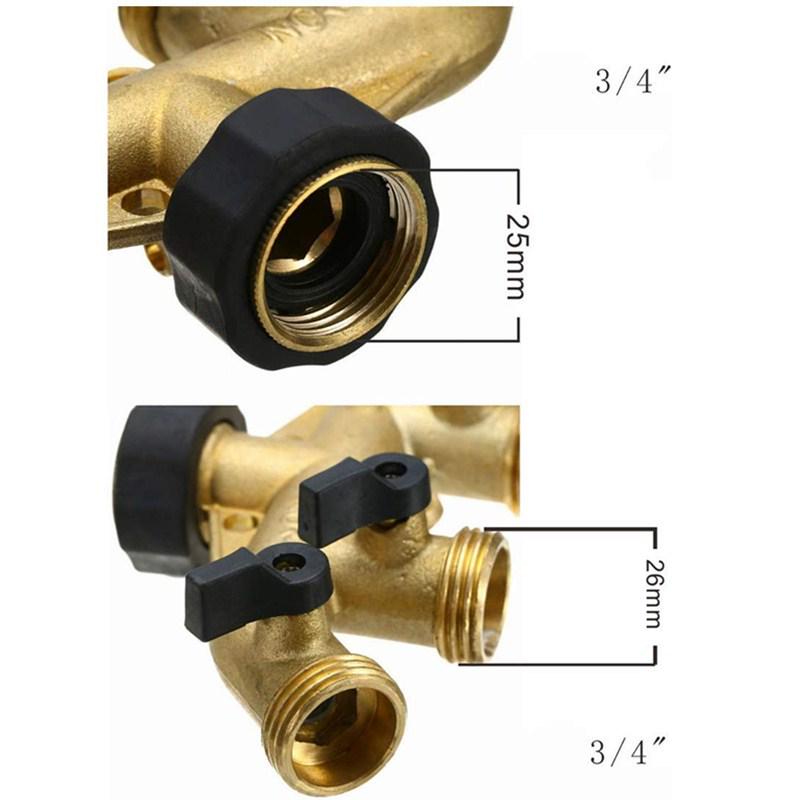 Four-Way Copper Water Faucet Splitter with High-Pressure-Resistant Rubber Coating.
