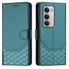 For Xiaomi Redmi 15 5G Case Imprinted Honeycomb RFID Blocking Leather Phone Cover with Strap
