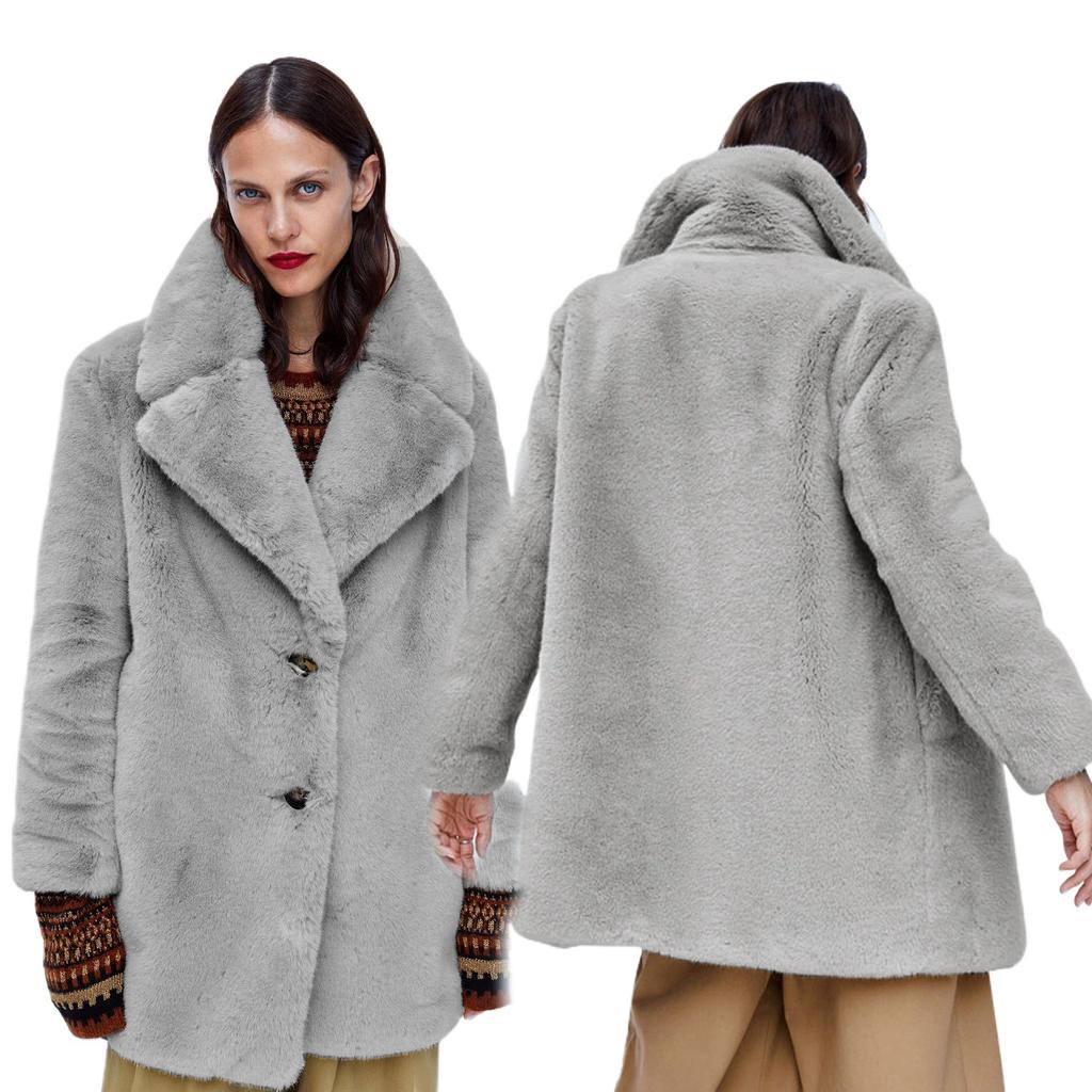 European station imitation fur coat women's medium and long new imitation Rex rabbit hair Korean version loose fashion plush coat