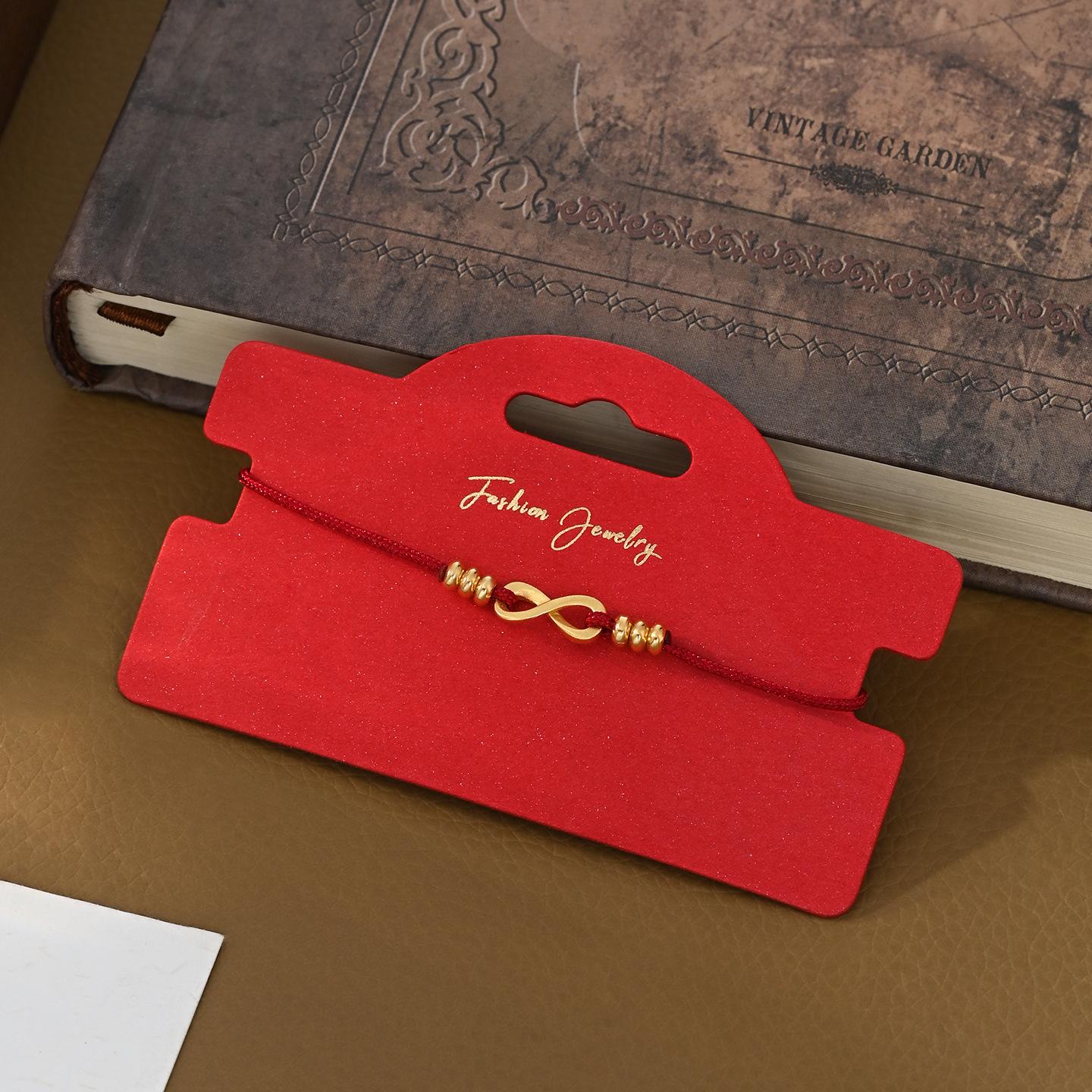 

Винтажный браслет из красной нити с подвеской Мёбиуса и монетой удачи, плетеный браслет-шарм ручной работы на удачу