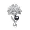 SUNFLOWER Pearl Brooch Pin File Rhinestone Wedding Dress Collar Pin Fashion Fashion Costume Accessories