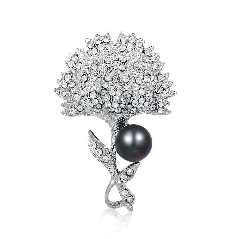 SUNFLOWER Pearl Brooch Pin File Rhinestone Wedding Dress Collar Pin Fashion Fashion Costume Accessories