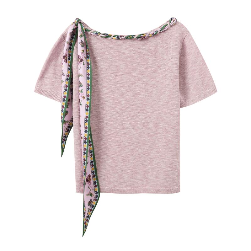 Women s Off-Shoulder Knit Short Sleeve Pullover S