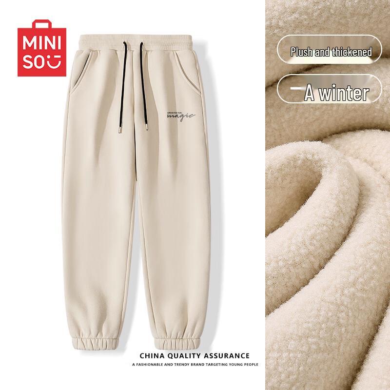 

MINISO Men s Fleece-Lined Winter Sweatpants 2XL