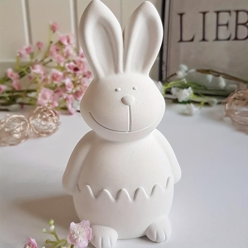 Resin Silicone Mold Easter Eggshell Rabbit Gypsum Decorative Mold Home Desktop Atmosphere Decoration Festival Gift Resin Gypsum