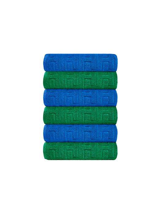 TETO 6P Signature Green Blue Supima Towel 230g Green Blue 230g