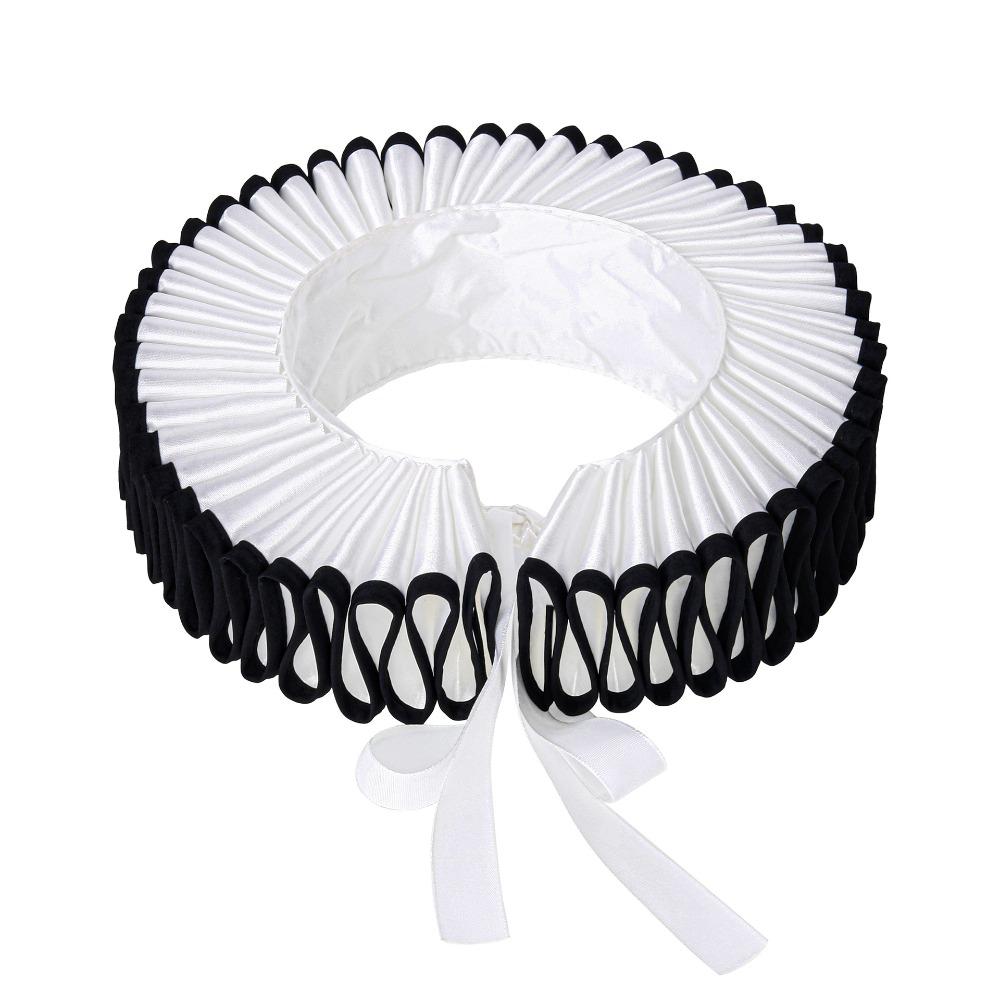 Odnímatelný krční volánový límec Vintage Cirkusoví Klauni Ruff Límec Renesanční Falešný Límec Cosplay