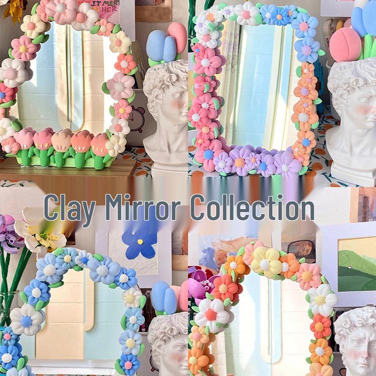 DIY Clay Mirror Decoration Kit - Perfect for Students, Handmade Crafts, Team Building, and Mid-Autumn Festival Gifts.