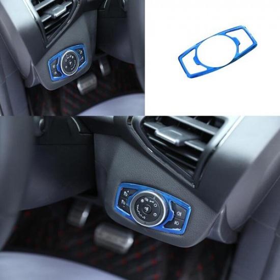 Frame Trim Fit For Ford Escape Kuga Blue Titanium Headlight Switch Control 13~19