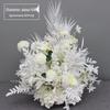 Large Wedding Aisle Runner with Silk Eucalyptus Flowers