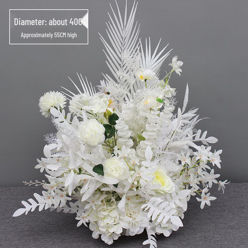Large Wedding Aisle Runner with Silk Eucalyptus Flowers