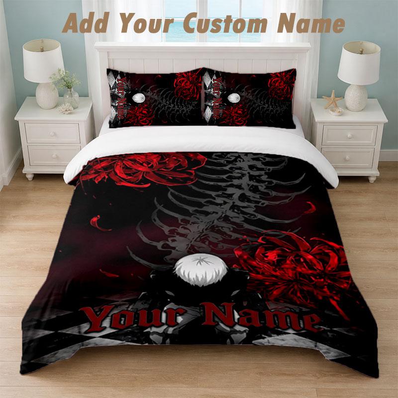 Bedding Set 1 Duvet Cover 2 Pillowcases Tokyo Ghoul Print Soft Bed Linen Bedroom Decor