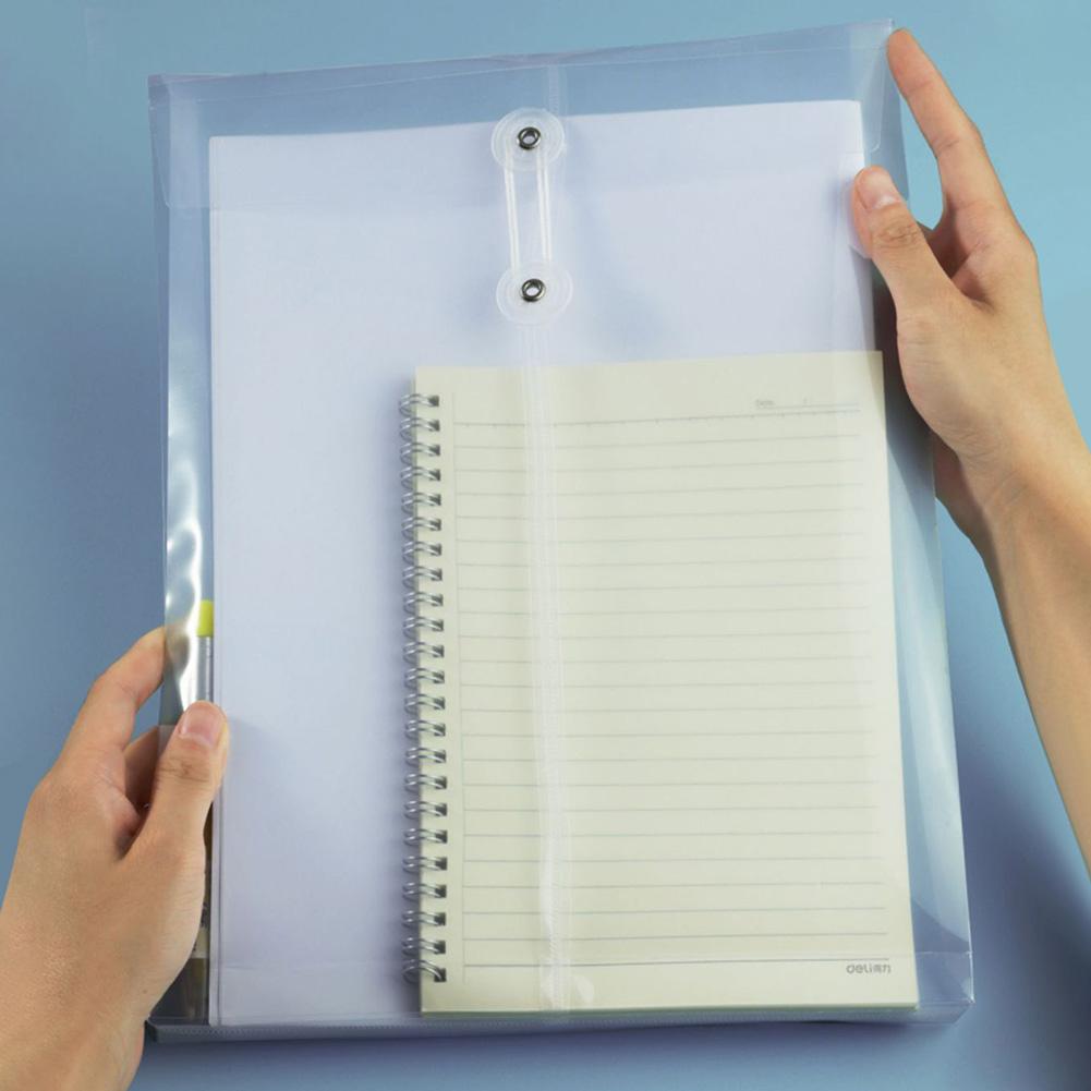 20pcs A4 Clear Plastic File Folder,Envelopes With Cord Buckle,Plastic Document Organiser Bags,For Documents Storage