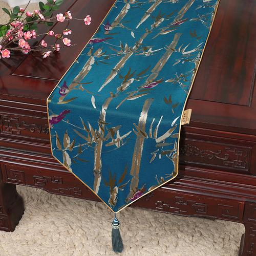 New Chinese Table Flag Modern Minimalist Bed Flag Towel Chinese Style Tea Tablecloth Classic Style Shoe Cabinet Cover Cloth Long Strip Tablecloth