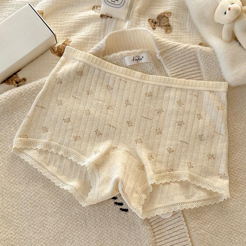 Women's Spring and Summer Pure Cotton 10A Antibacterial Extended Crotch Anti-glare Briefs
