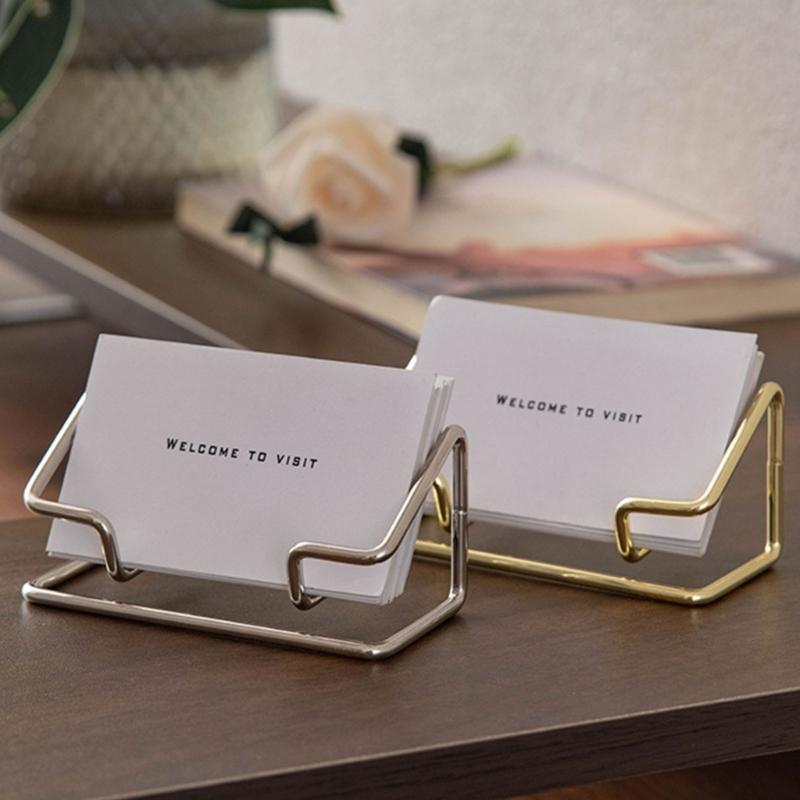 Professional Metal Card Organiser For Business Meeting And Conference Desktop Business Card Display Stand Hold 70 Sheets
