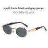 European Style Metal Oval Sunglasses With Uv400 Protection For Fashionable Outdoor Activities