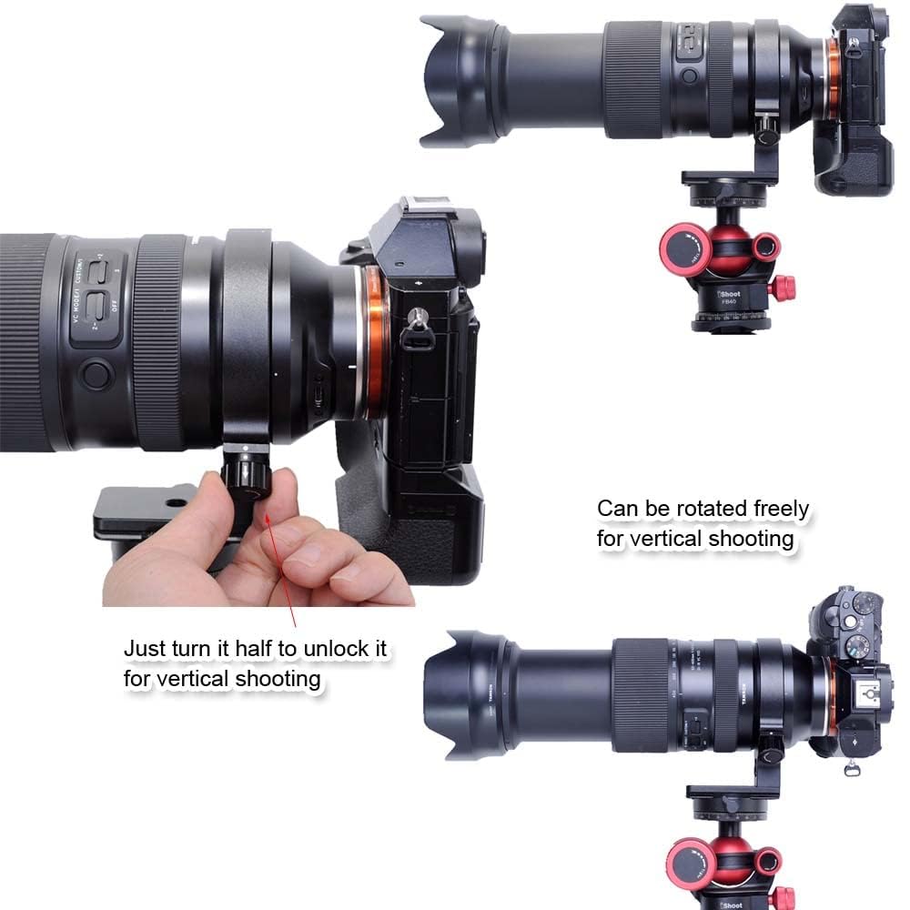 iShoot Metal Camera Tripod Mount Tripod Mount Lens Support Lens Bracket Tripod Compatible with Tamron Di III VXD Bottom Quick Release Plate with Screw