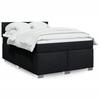 Vidaxl Continental Bed with Mattress, Black, Fabric, 140X190 Cm