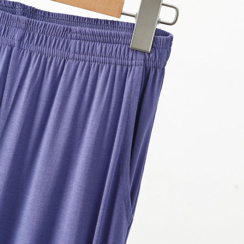 Pantaloni de pijama largi cu buzunare din bumbac modal pentru femei - Primăvară/Vară Casual cu croială lejeră, Mărimi mari, Potriviți pentru exterior