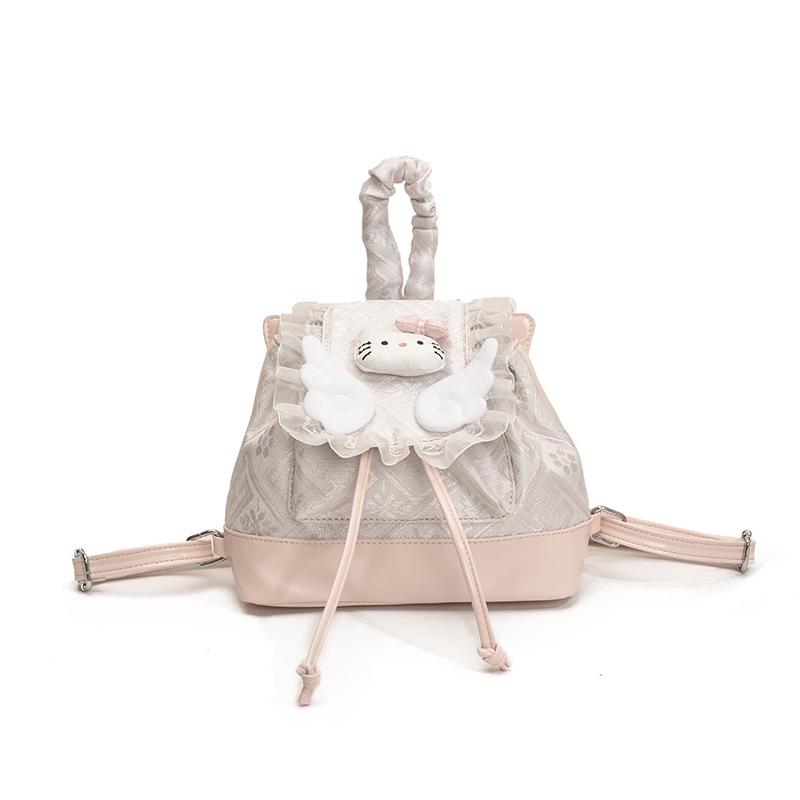 

Niche Fashion Cute Lace Backpack Simple Casual High Value Schoolbag Exquisite Premium Children S Backpack розовый