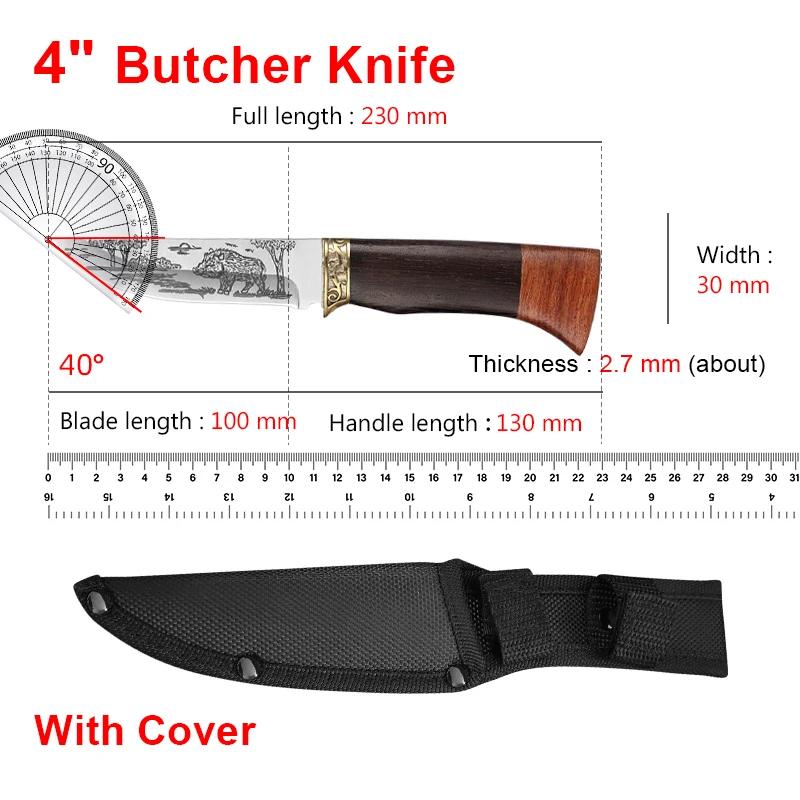 

Нержавеющая сталь разделочный кухонный нож для мяса, фруктов, мясника, поварской нож для нарезки барбекю, деревянная ручка, универсальный нож, кухонные принадлежности