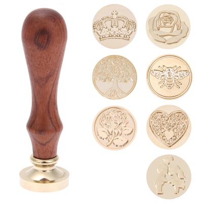 Gold-plated Brass Head Retro DIY Envelope Wax Seal Stamp Head Sealing Wax Stamps Wedding Decorative Invitation Dropshipping