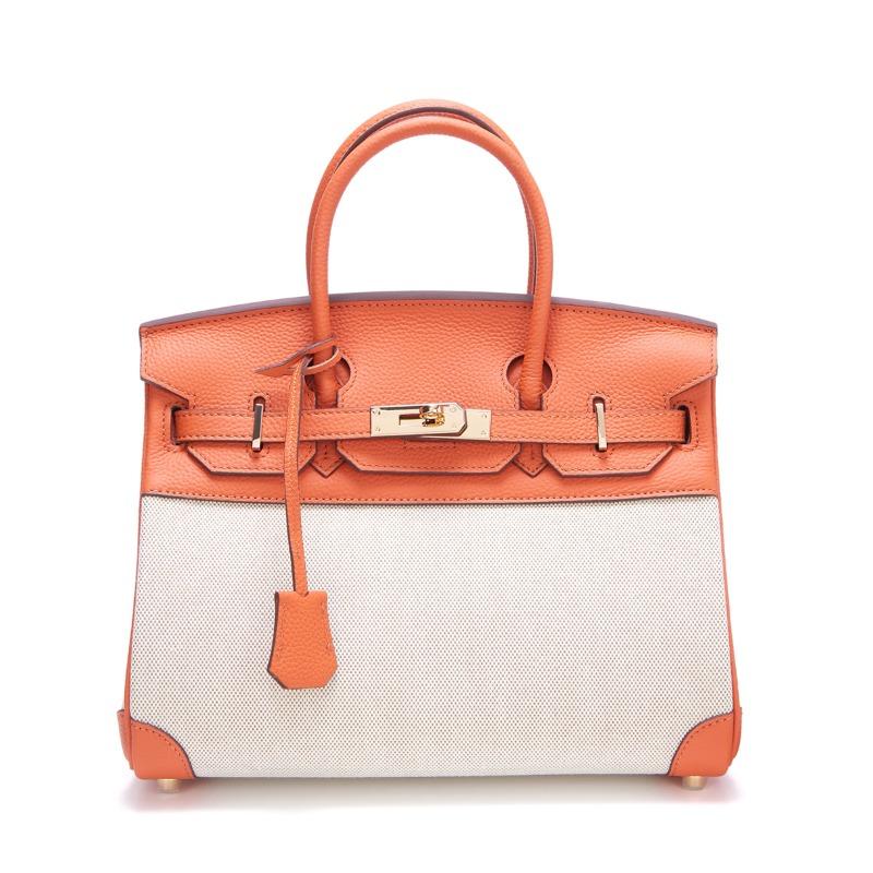 New Cowhide Canvas Platinum Bag Leather Casual Splicing Contrasting Bag Large Capacity Portable Shoulder Messenger Bag