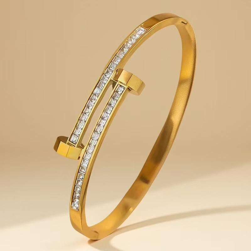 Women's Three-Color Zirconium Titanium Steel Bracelet